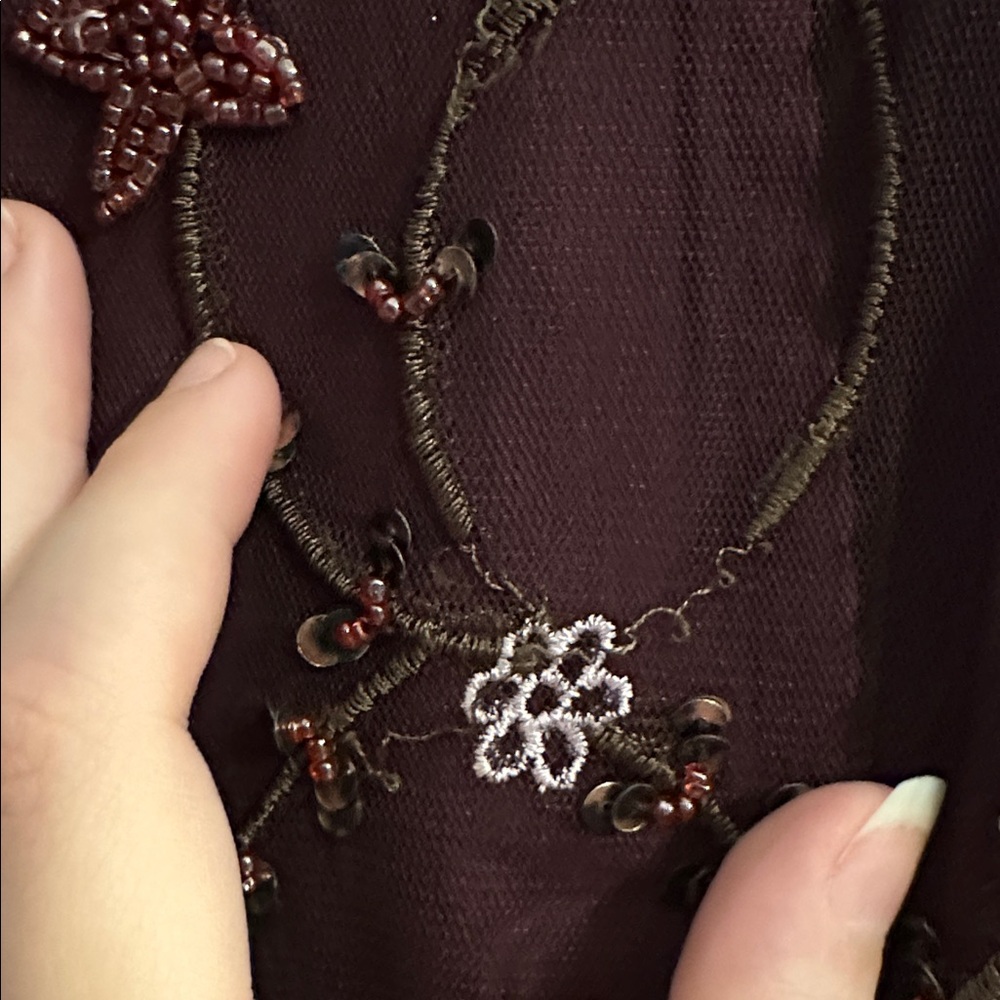 ASOS Curve Dark Purple beaded Maxi Dress 18 - Picture 5 of 8
